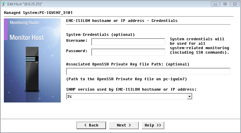 Selecting the version of the SNMP embedded in the EMC Isilon storage device 